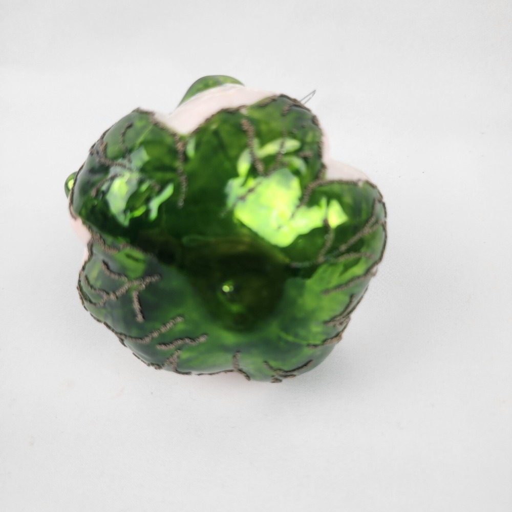 Vintage Pier 1 Blown Glass Bejeweled Noble Frog Ornament King of Throne Prince - Picture 6 of 7